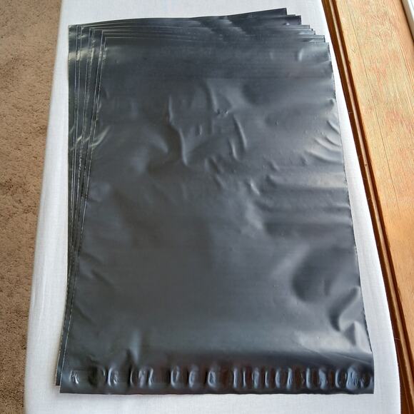 15 ct Black Poly Mailers 12" x 15.5" Shipping Bags Self Seal Waterproof 2.3mil - Picture 2 of 3